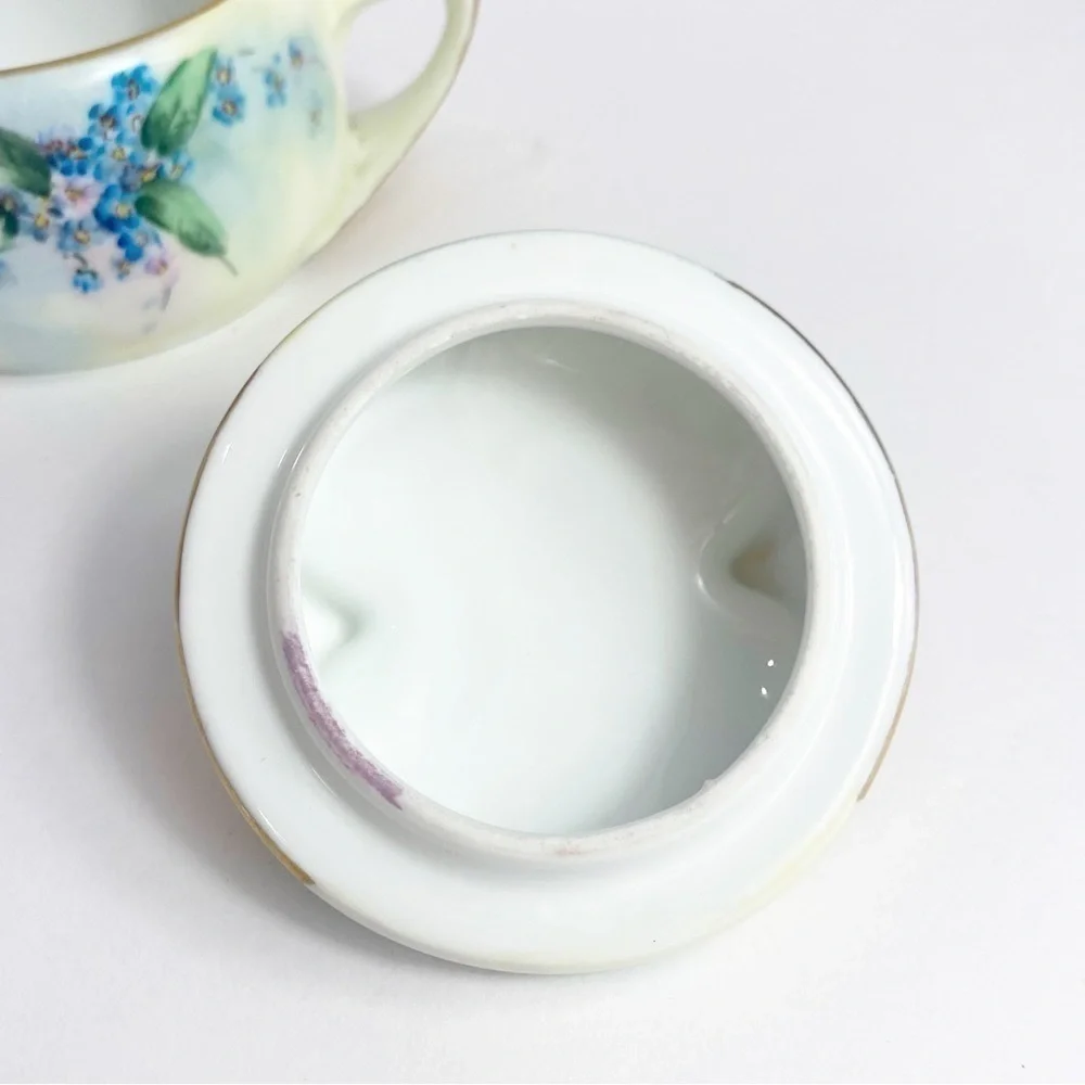 Vintage Rosenthal Bavaria Donatello Sugar Bowl with Lid and Creamer Set Gold Rim